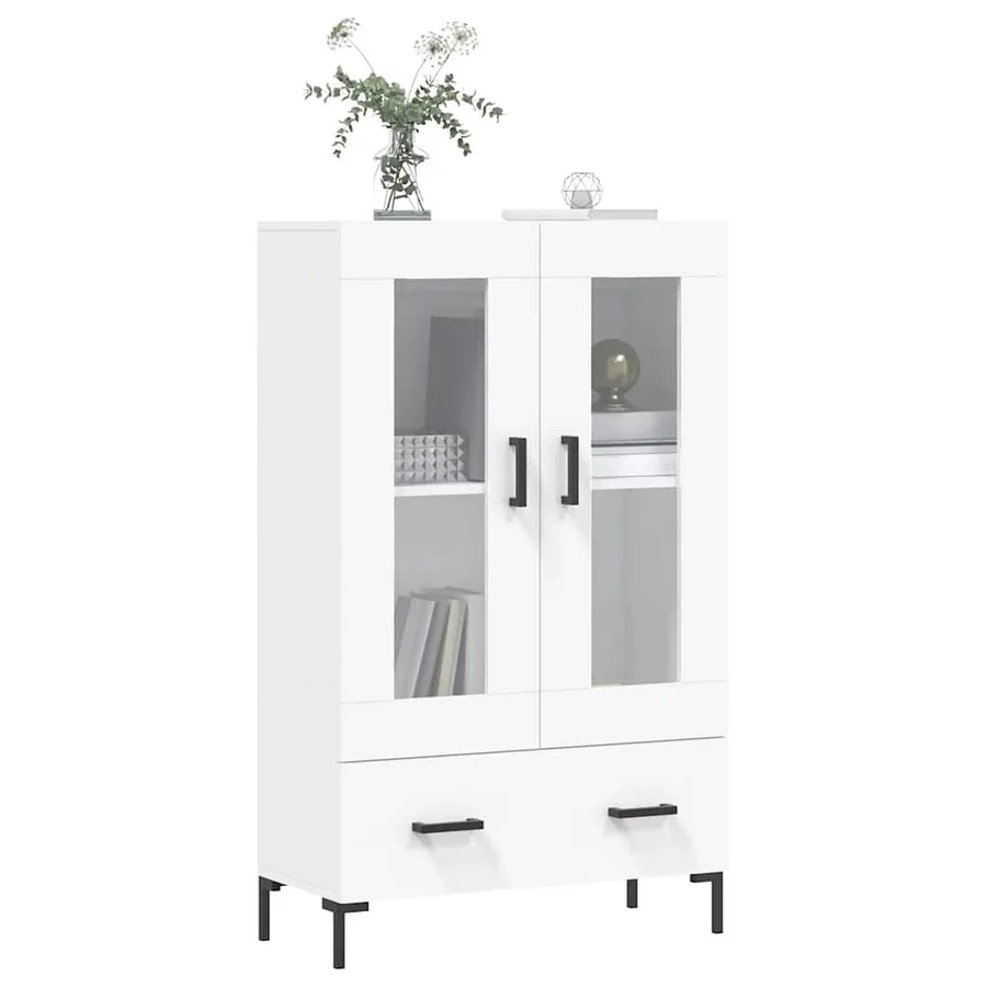 Buffet haut blanc 69,5x31x115 cm bois d'ingénierie - 3