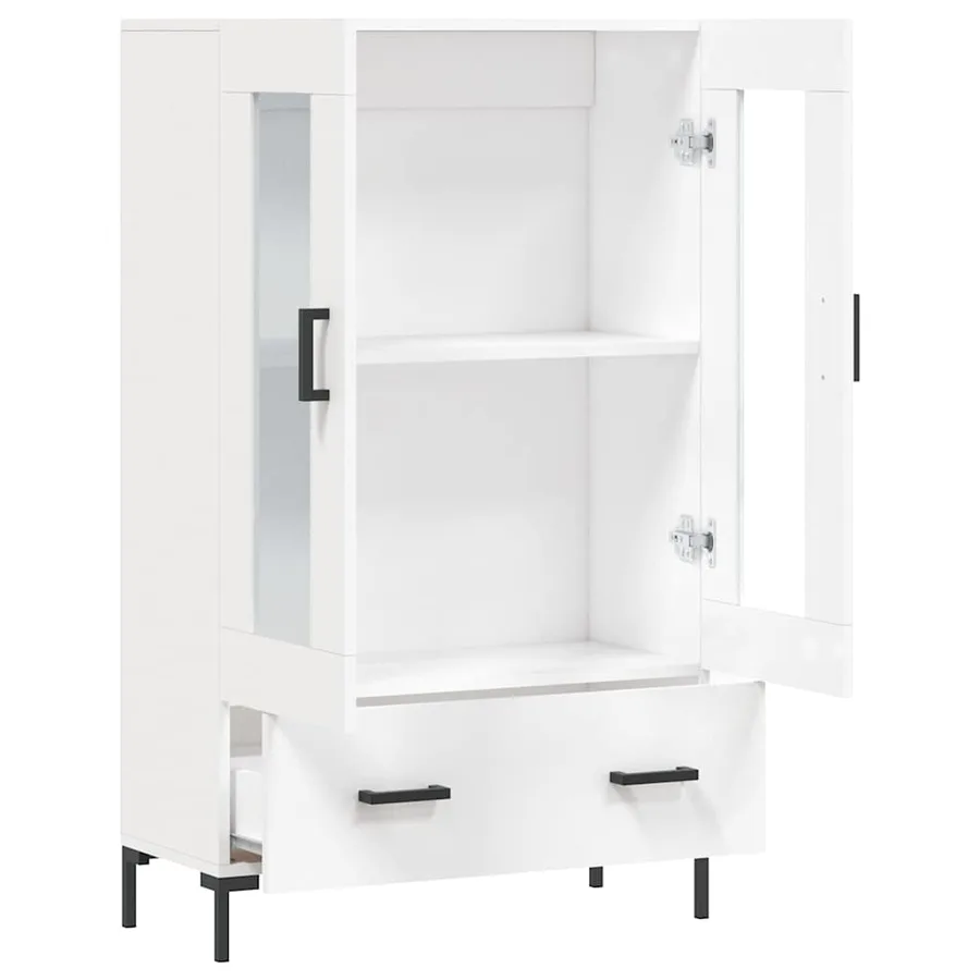 Buffet haut blanc 69,5x31x115 cm bois d'ingénierie - 5