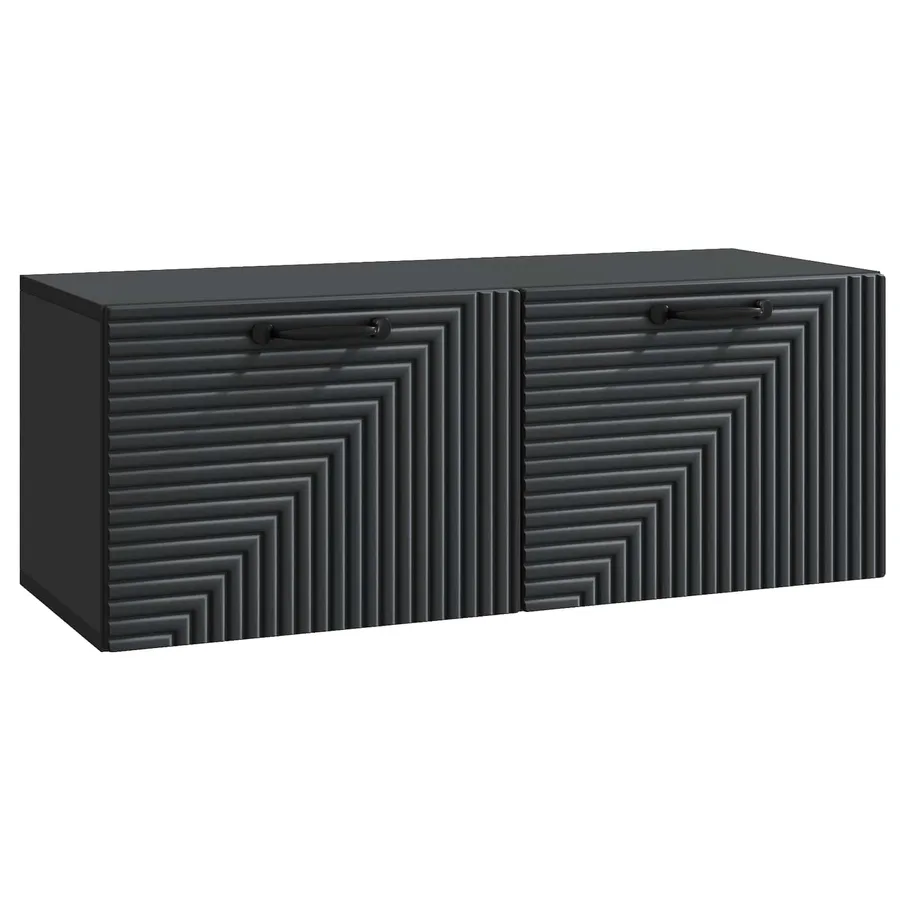 Meuble TV mural Noir 78,5 x 31 x 30 cm Bois d'ingénierie - 2