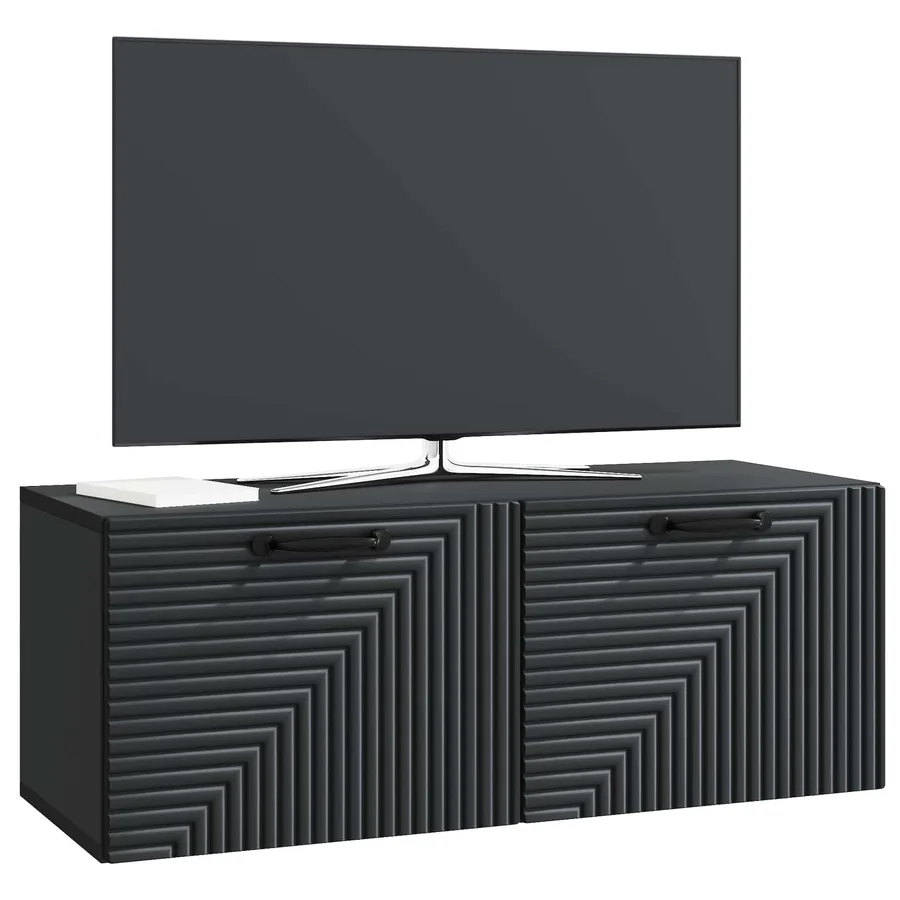 Meuble TV mural Noir 78,5 x 31 x 30 cm Bois d'ingénierie - 3