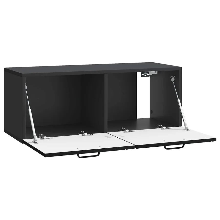Meuble TV mural Noir 78,5 x 31 x 30 cm Bois d'ingénierie - 5