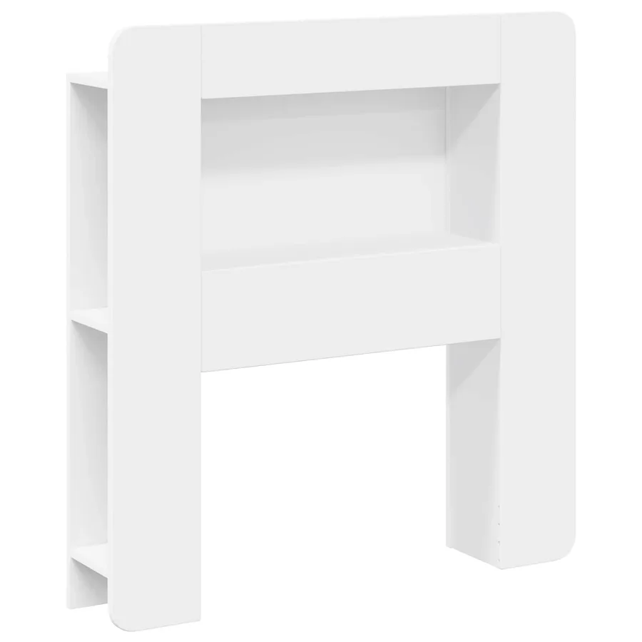 Cabinet de Tête de Lit avec stockage Blanc Bois d’ingénierie - 2