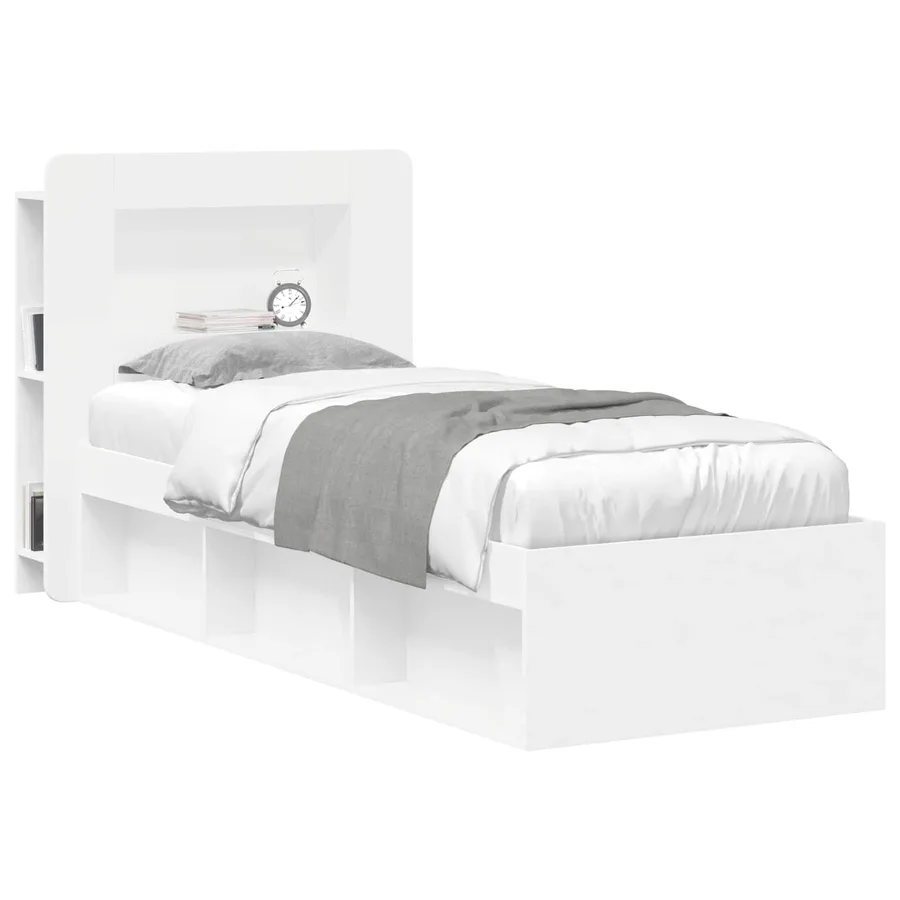 Cabinet de Tête de Lit avec stockage Blanc Bois d’ingénierie - 3
