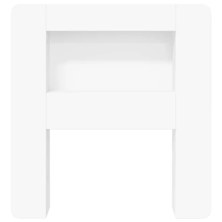 Cabinet de Tête de Lit avec stockage Blanc Bois d’ingénierie - 5