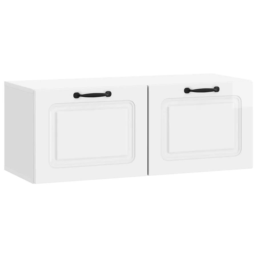 Meuble TV mural Montage mural Blanc brillant 78,5 x 31 x 30 cm - 2