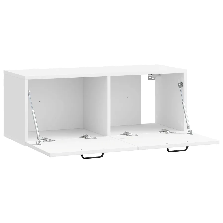 Meuble TV mural Montage mural Blanc brillant 78,5 x 31 x 30 cm - 5