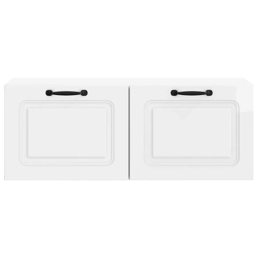 Meuble TV mural Montage mural Blanc brillant 78,5 x 31 x 30 cm - 6