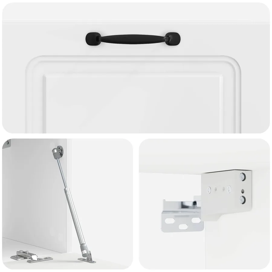 Meuble TV mural Montage mural Blanc brillant 78,5 x 31 x 30 cm - 9