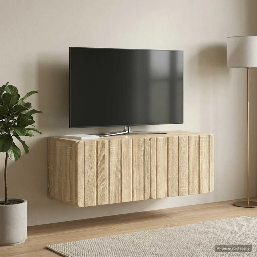 Meuble TV mural 78,5 x 31 x 30 cm Chêne Sonoma - 4