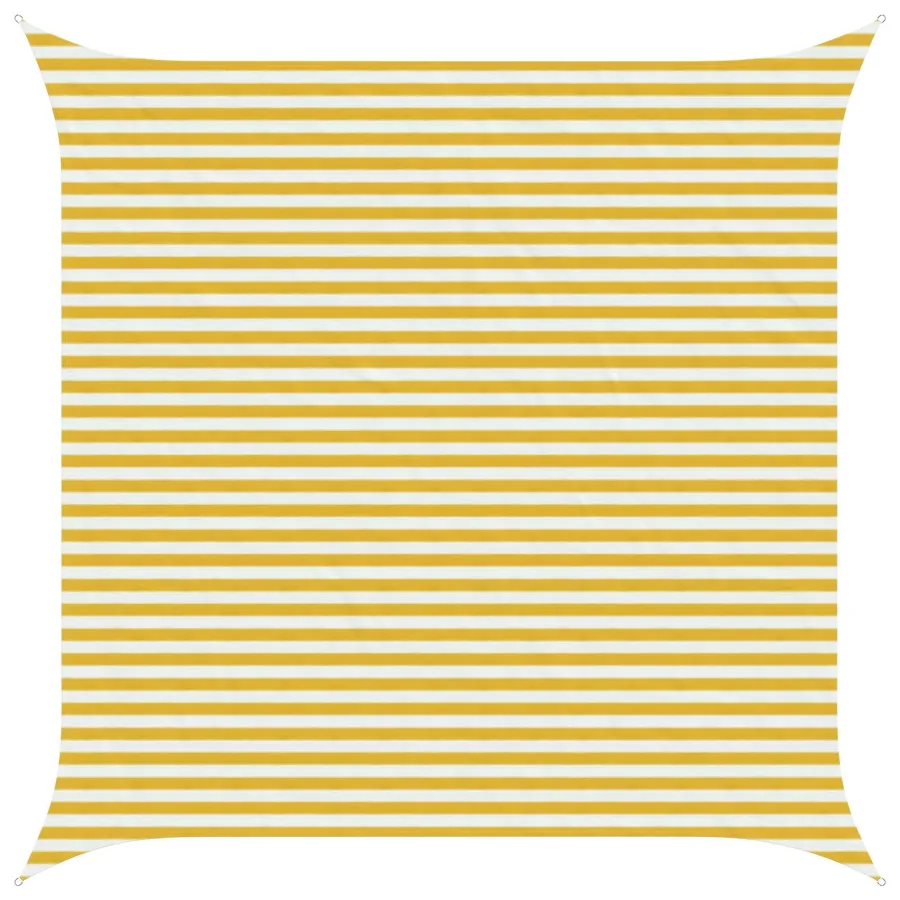Voile d'ombre Jaune et blanc 4 x 4 m HDPE