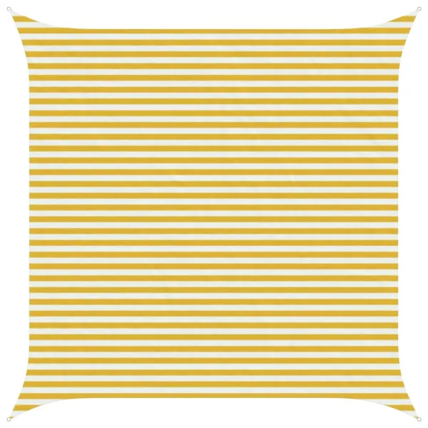 Voile d'ombre Jaune et blanc 4 x 4 m HDPE