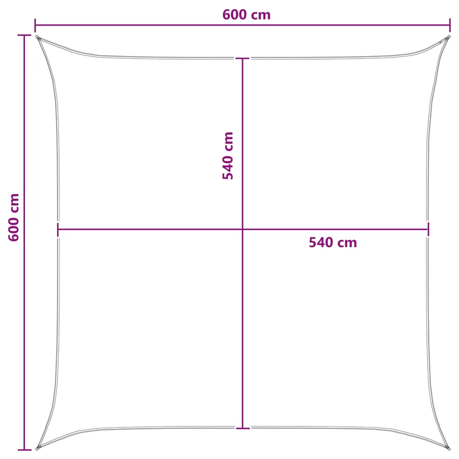 Voile d'ombre Anthracite et blanc 6 x 6 m HDPE - 8