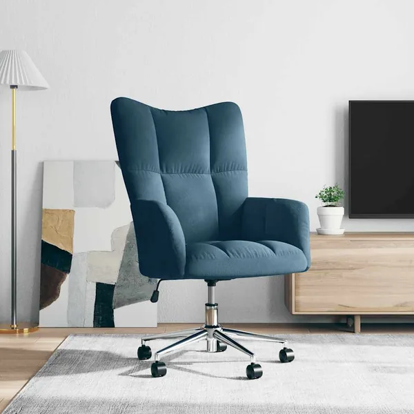 Chaise de relaxation Bleu Velours