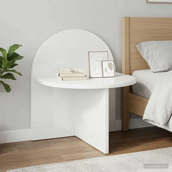 Table de chevet 2 pcs Blanc brillant 40 x 35,5 x 45,5 cm