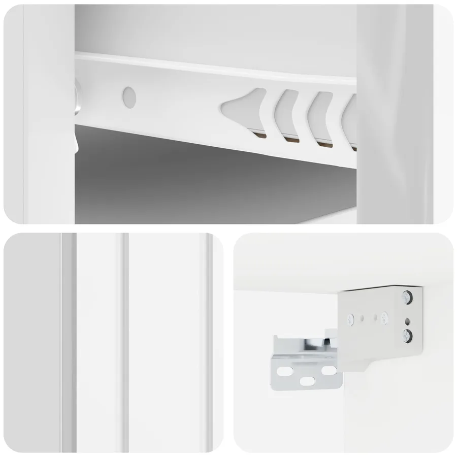 Cabinet de chevet mural 2 pcs Blanc brillant 33 x 34,5 x 24 cm - 10
