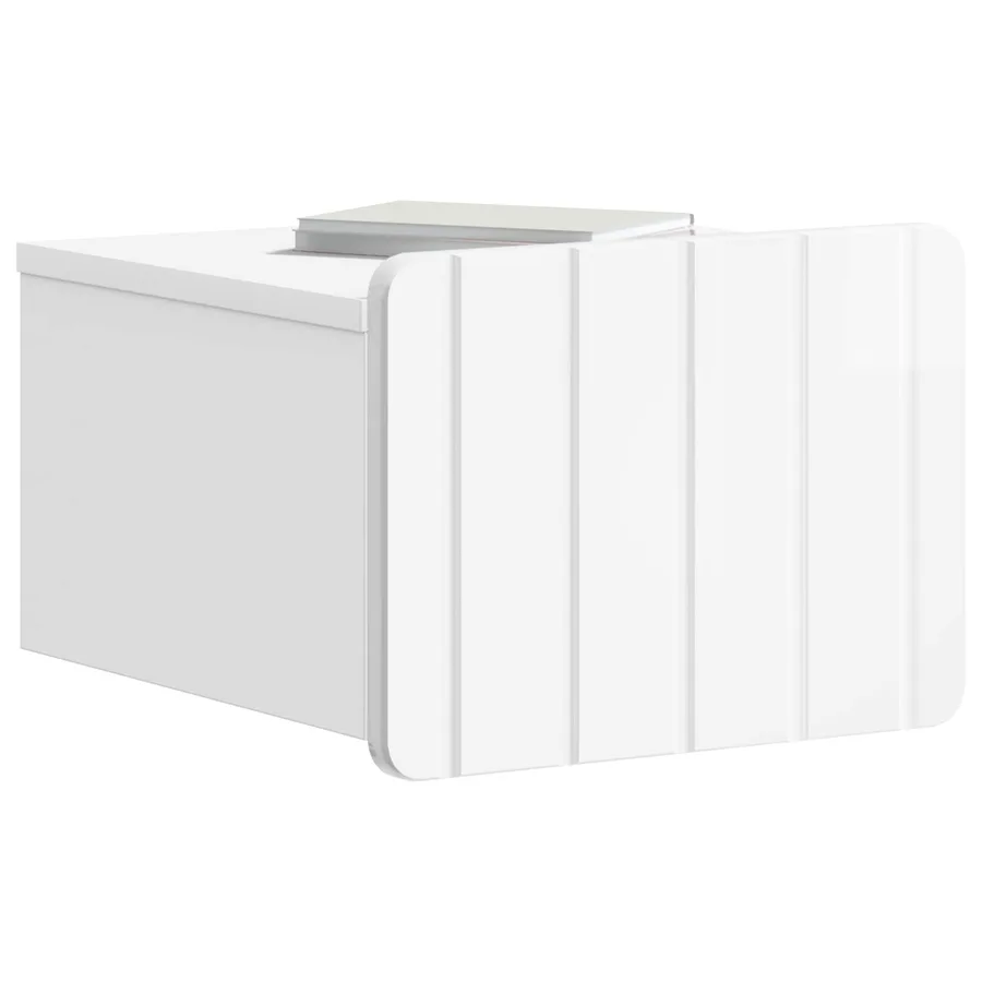 Cabinet de chevet mural 2 pcs Blanc brillant 33 x 34,5 x 24 cm - 3