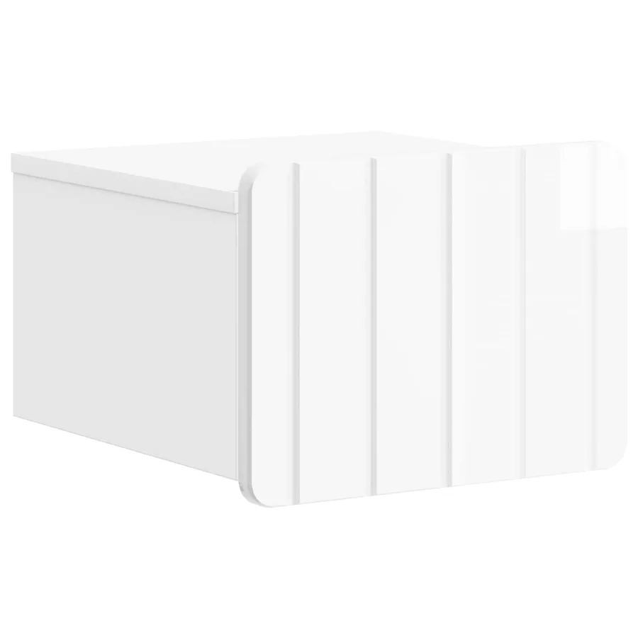 Cabinet de chevet mural 2 pcs Blanc brillant 33 x 34,5 x 24 cm - 5