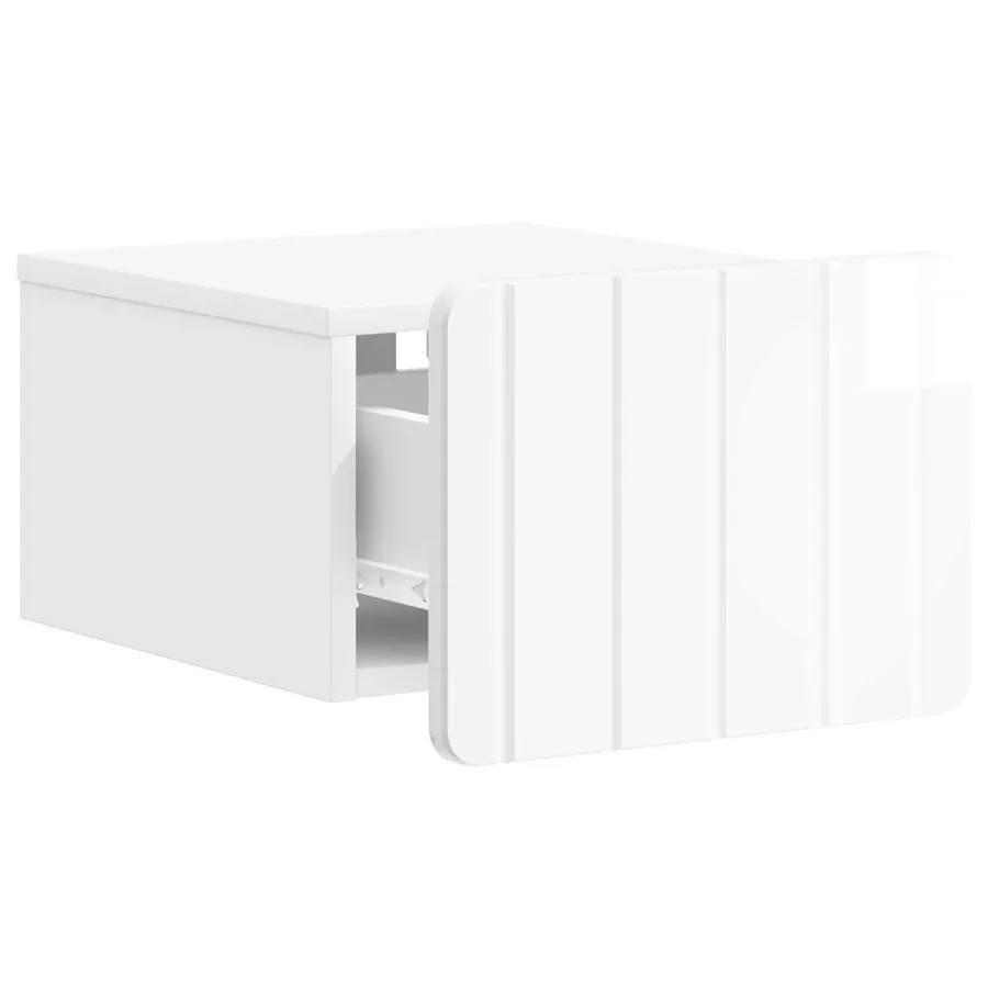 Cabinet de chevet mural 2 pcs Blanc brillant 33 x 34,5 x 24 cm - 6