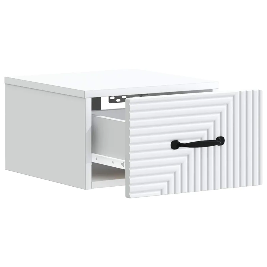 Cabinet de chevet mural avec tiroir Blanc 34,5 x 33 x 20 cm - 4