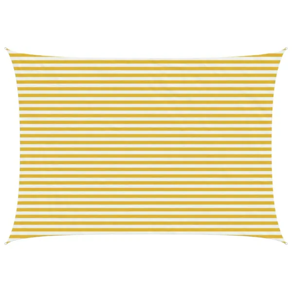 Voile d'ombre Jaune et blanc 3 x 6 m HDPE