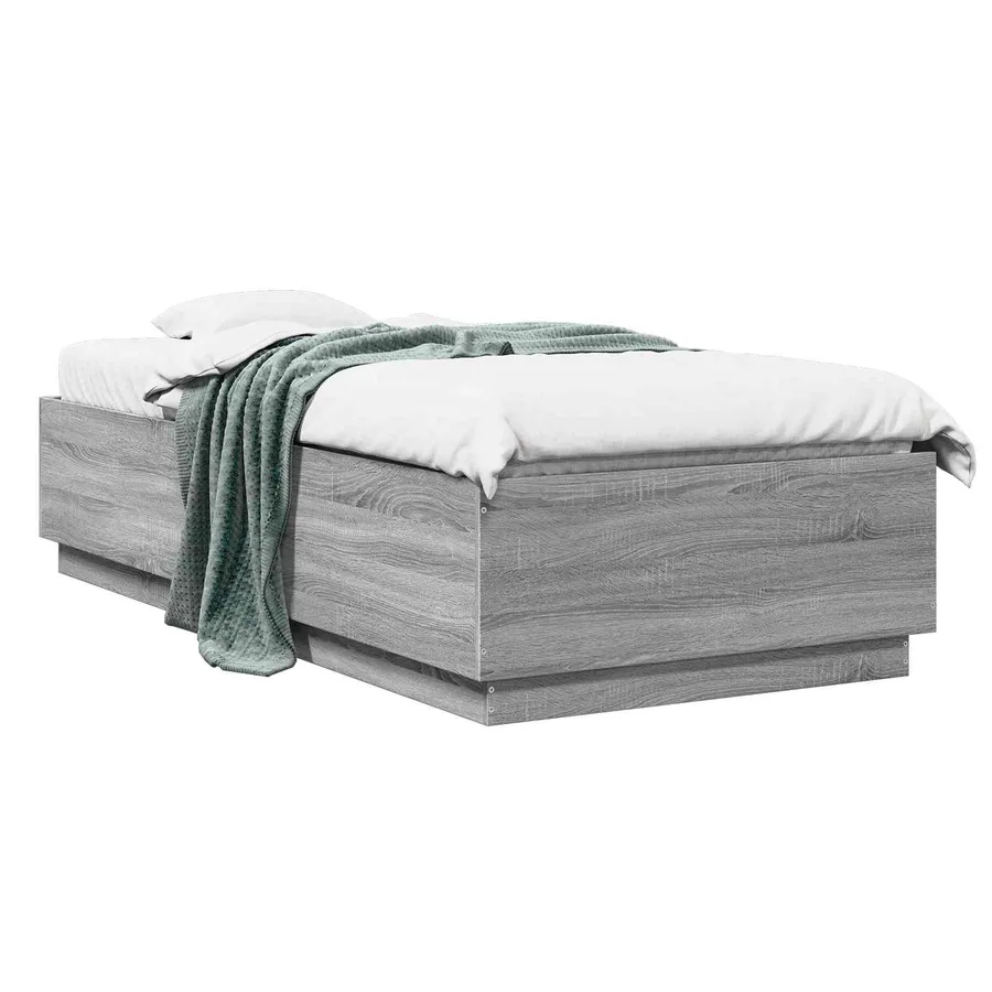 Cadre de lit Sonoma gris 80 x 200 cm Bois d'ingénierie - 2