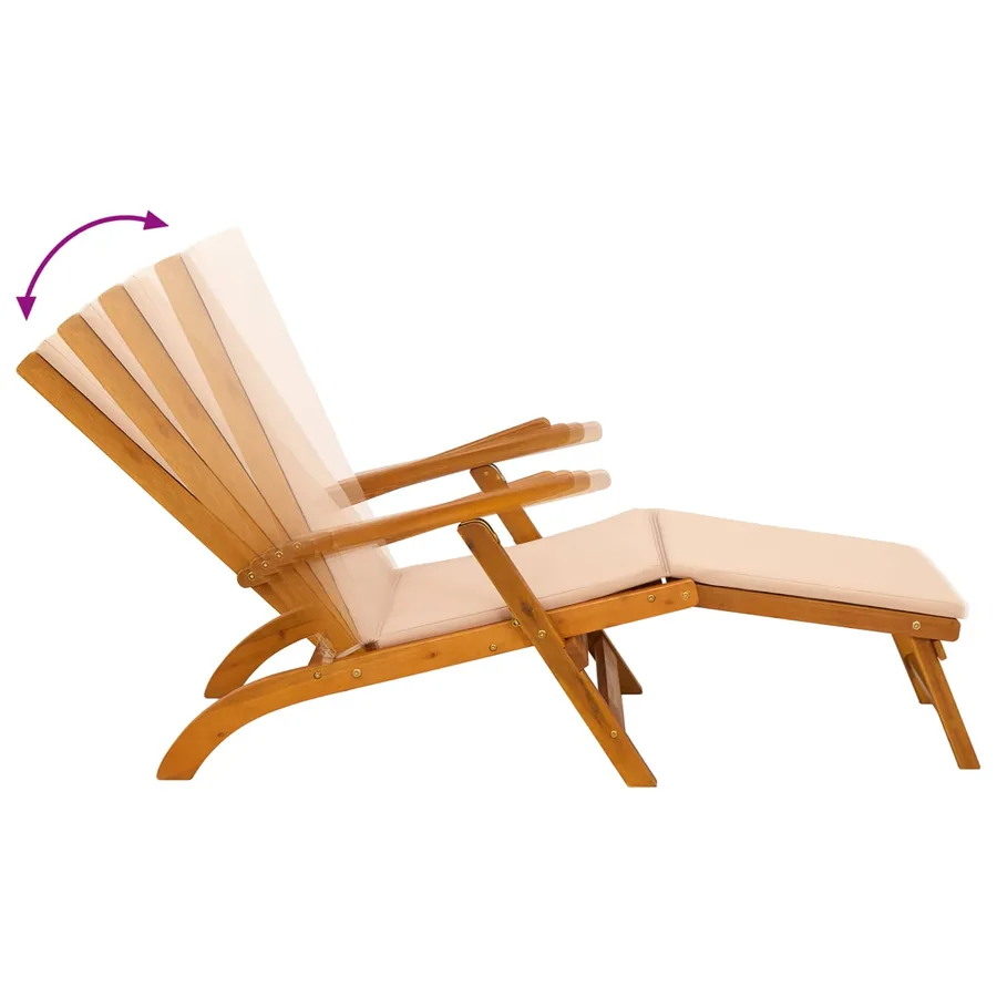 Chaise longue inclinable et pliable 55 x 146 x 91 cm - 8