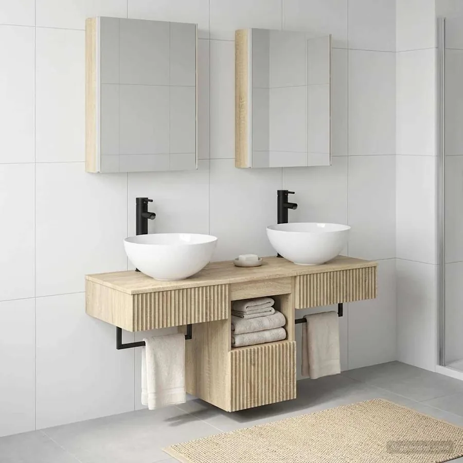 Ensemble d'armoire de salle de bain 5 pcs Chêne Sonoma