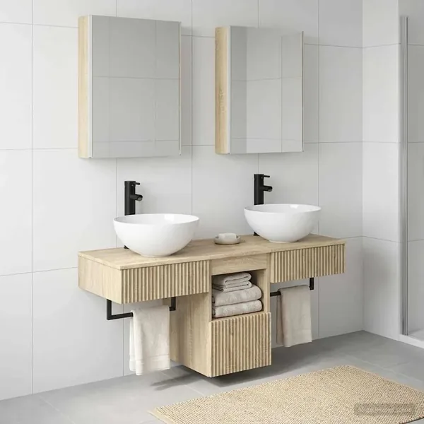 Ensemble d'armoire de salle de bain 5 pcs Chêne Sonoma