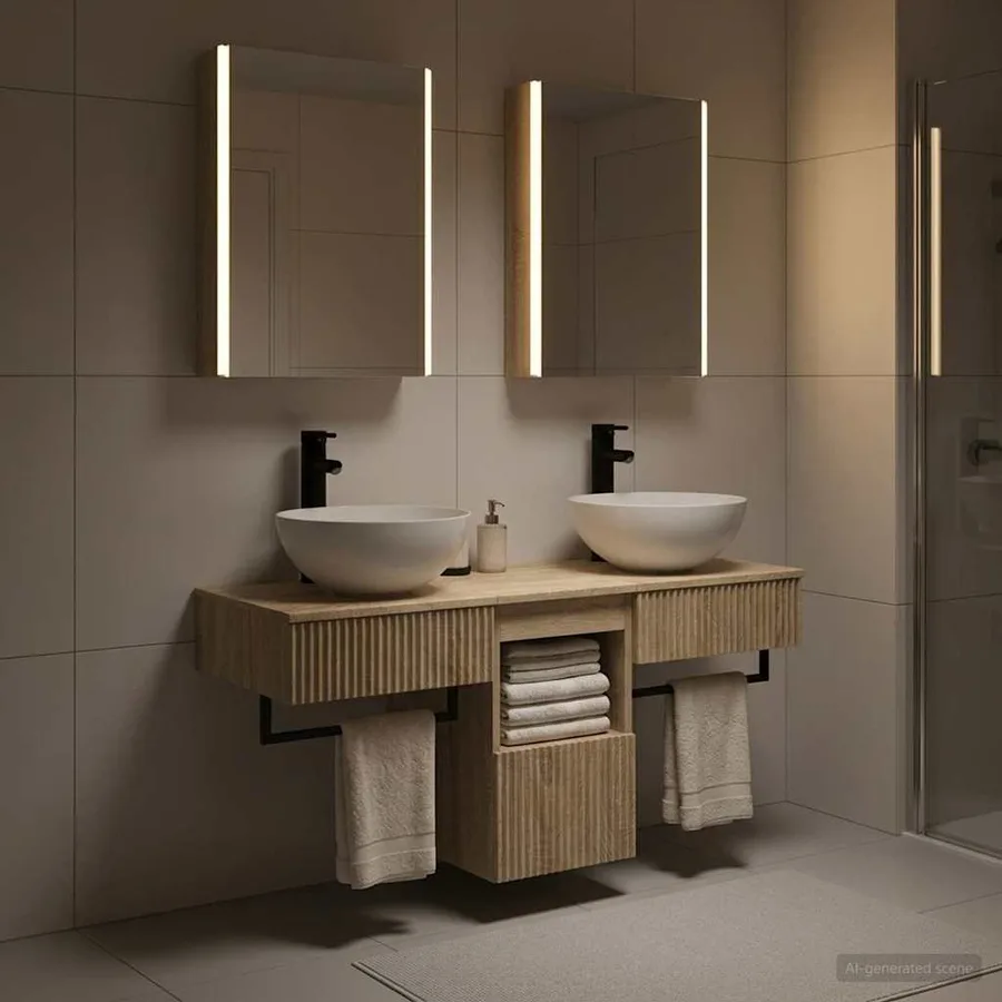 Ensemble d'armoire de salle de bain 5 pcs Chêne Sonoma - 4