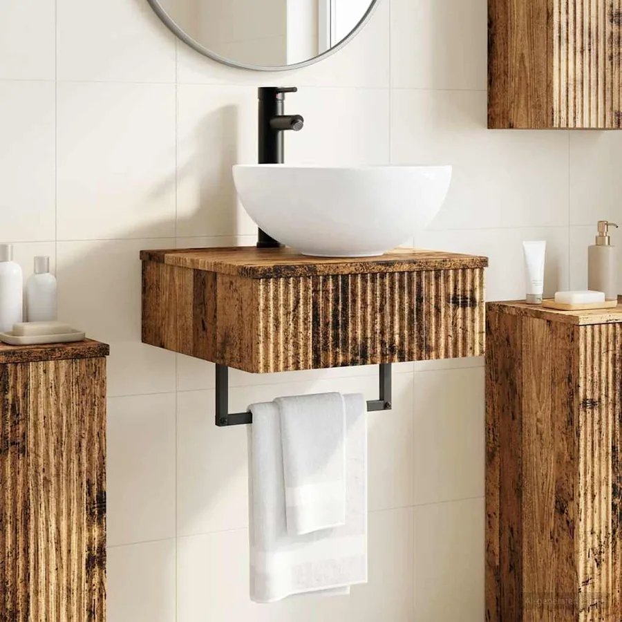 Basin de lavage mural Bois ancien 40 x 41 x 40,5 cm
