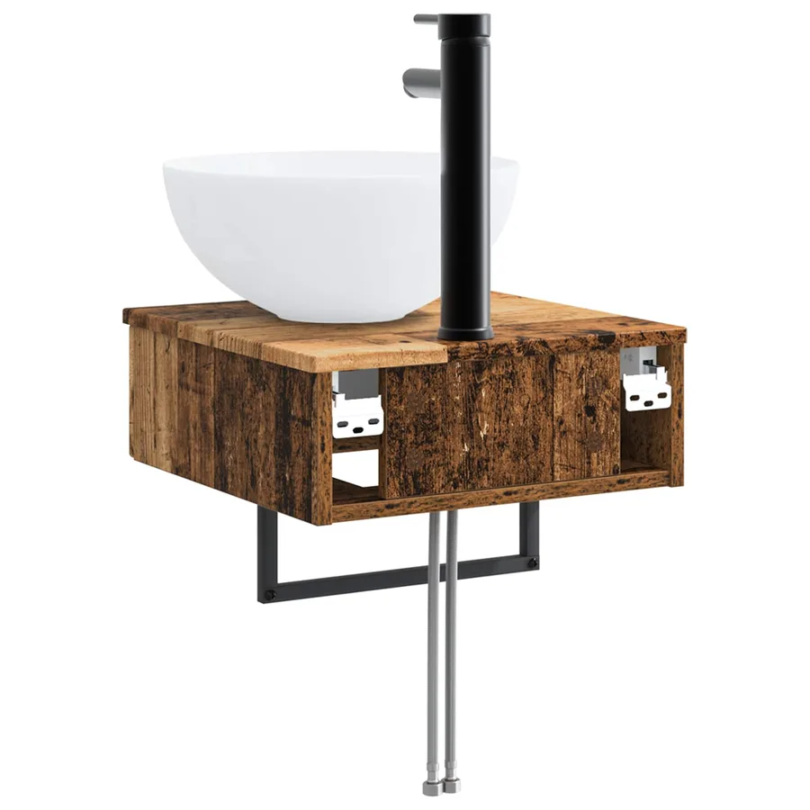Basin de lavage mural Bois ancien 40 x 41 x 40,5 cm - 5