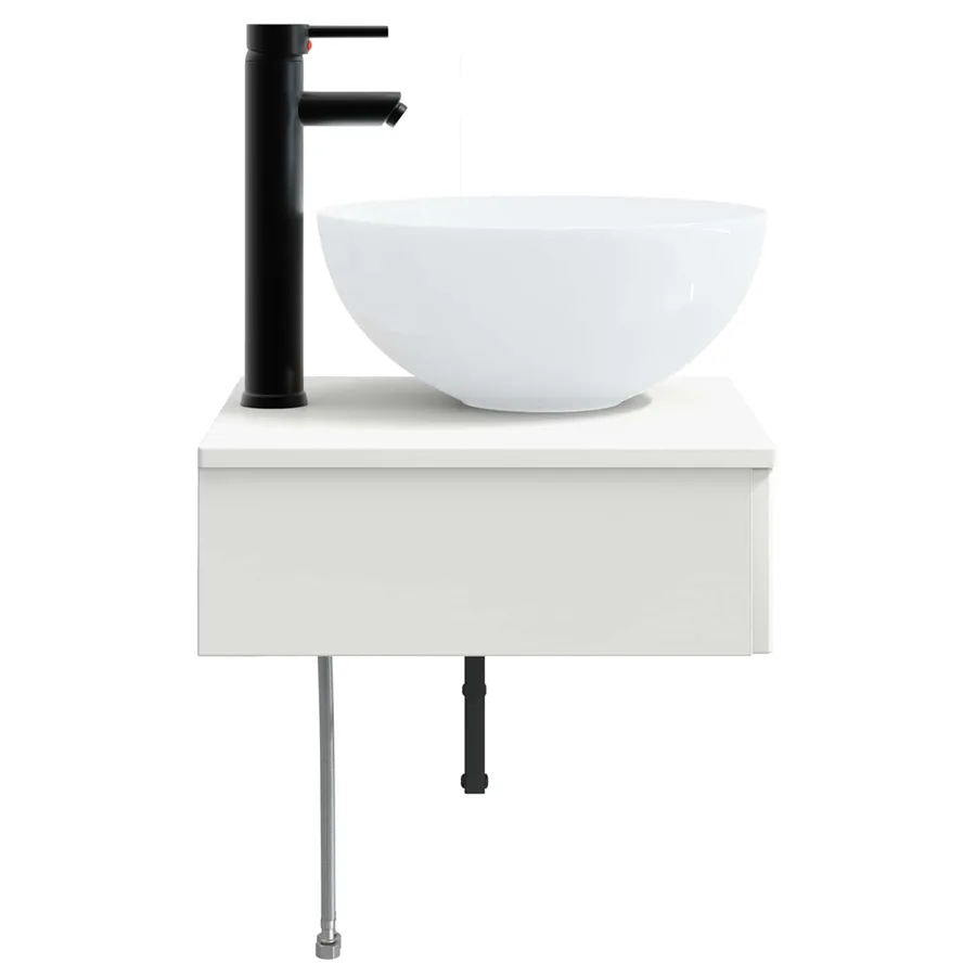 Basin de lavage mural Blanc 40 x 41 x 40,5 cm Bois d'ingénierie - 4