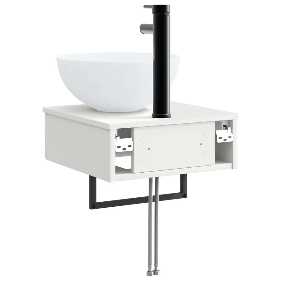 Basin de lavage mural Blanc 40 x 41 x 40,5 cm Bois d'ingénierie - 5