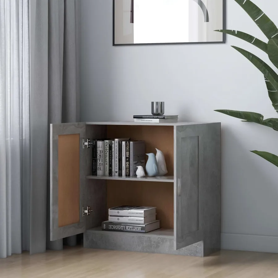 Bibliothèque Gris béton 82,5x30,5x80 cm Bois d'ingénierie - 3