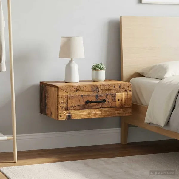 Cabinet de chevet mural 2 pcs Bois ancien 49 x 34,5 x 20 cm