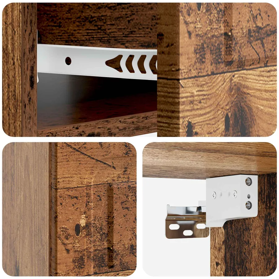 Cabinet de chevet mural 2 pcs Bois ancien 49 x 34,5 x 20 cm - 8
