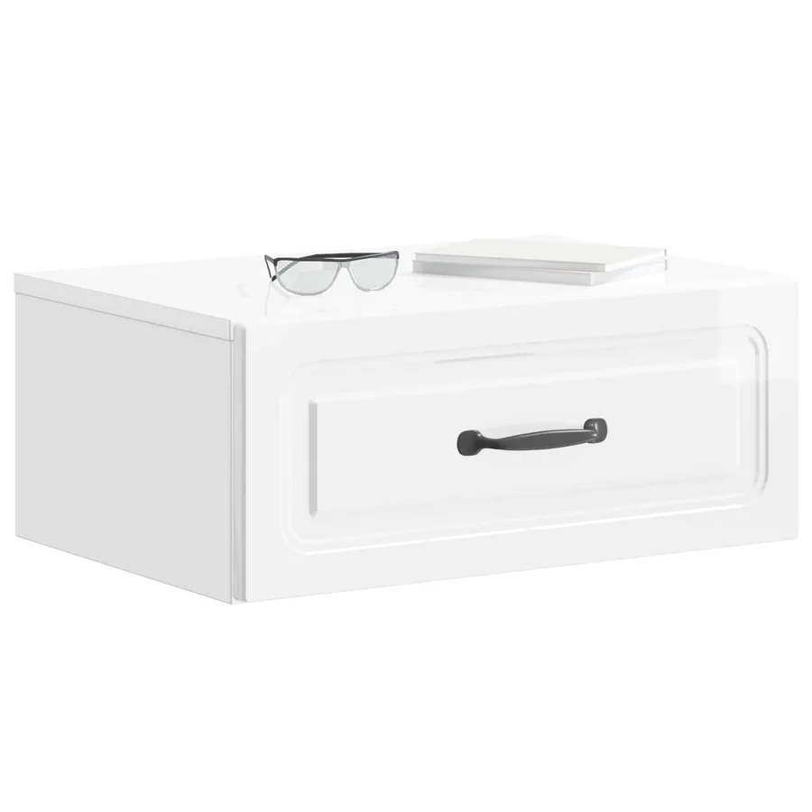Cabinet de chevet mural 2 pcs Blanc brillant 49 x 34,5 x 20 cm - 3