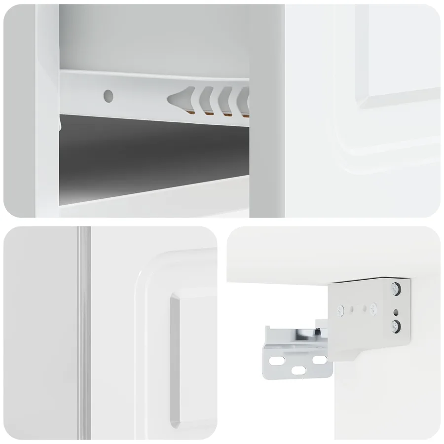 Cabinet de chevet mural 2 pcs Blanc brillant 49 x 34,5 x 20 cm - 8