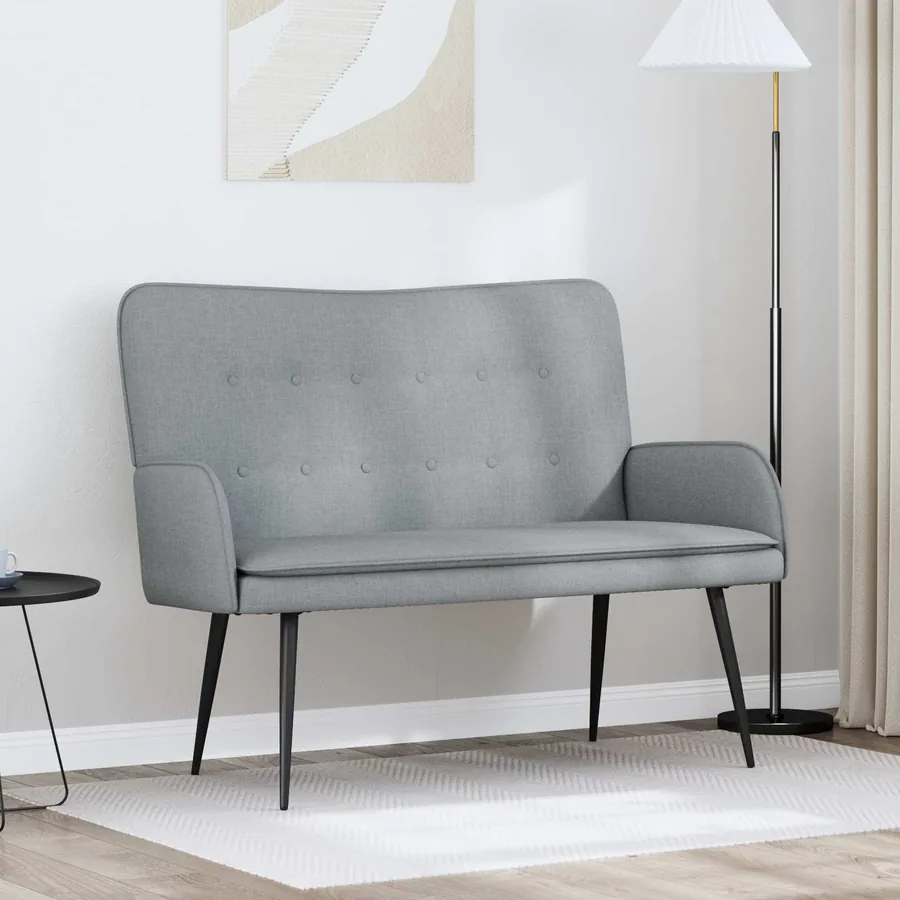 Sofa 2 places Gris clair 115 x 61 x 87 cm Tissu