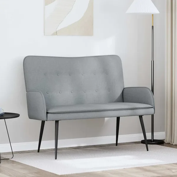 Sofa 2 places Gris clair 115 x 61 x 87 cm Tissu