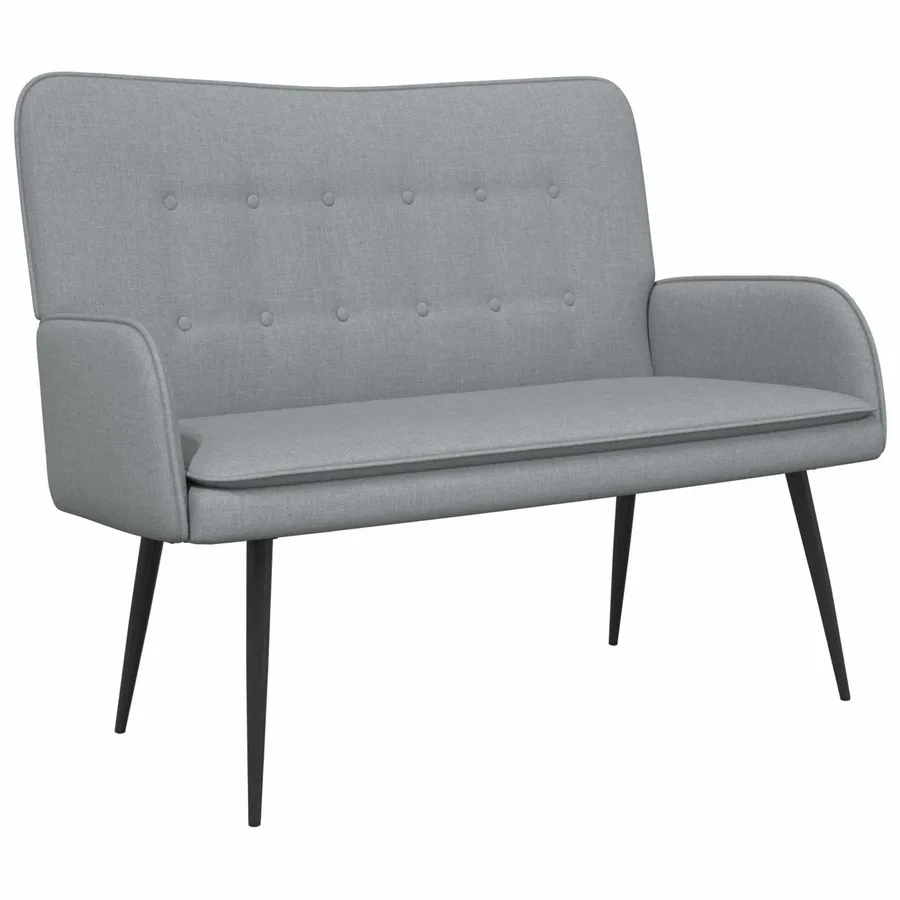 Sofa 2 places Gris clair 115 x 61 x 87 cm Tissu - 2