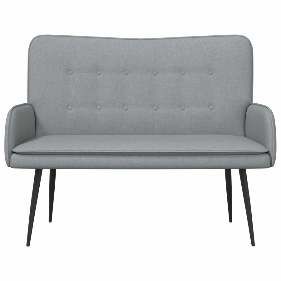 Sofa 2 places Gris clair 115 x 61 x 87 cm Tissu - 4