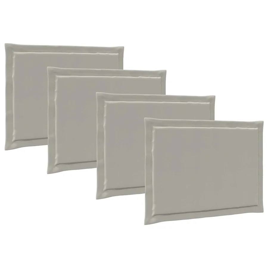 Coussins de siège 4 pcs Gris clair 47 x 36 x 2 cm Polyester - 2