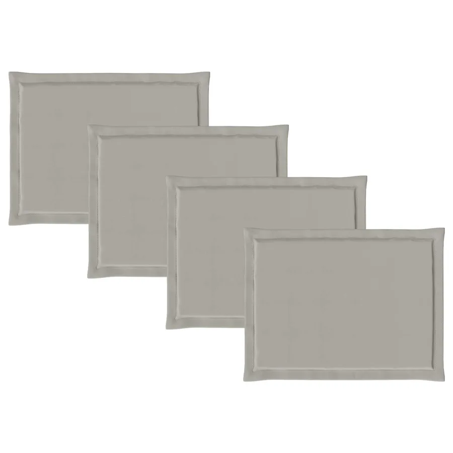 Coussins de siège 4 pcs Gris clair 47 x 36 x 2 cm Polyester - 6