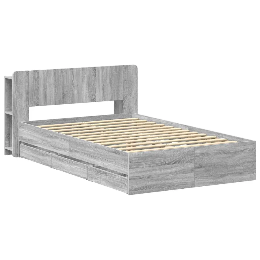 Cadre de lit avec rangement Sonoma gris 120 x 190 cm - 3