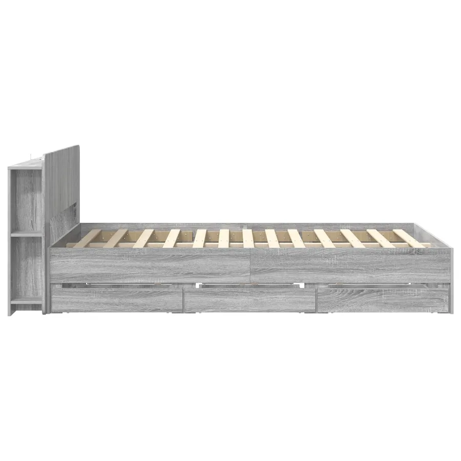 Cadre de lit avec rangement Sonoma gris 120 x 190 cm - 5