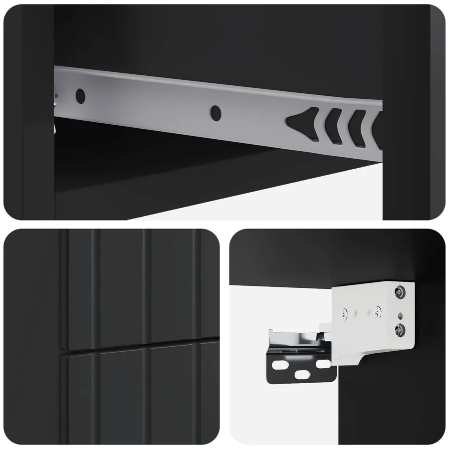 Cabinet de chevet mural 2 pcs Noir 33 x 34,5 x 43 cm - 10