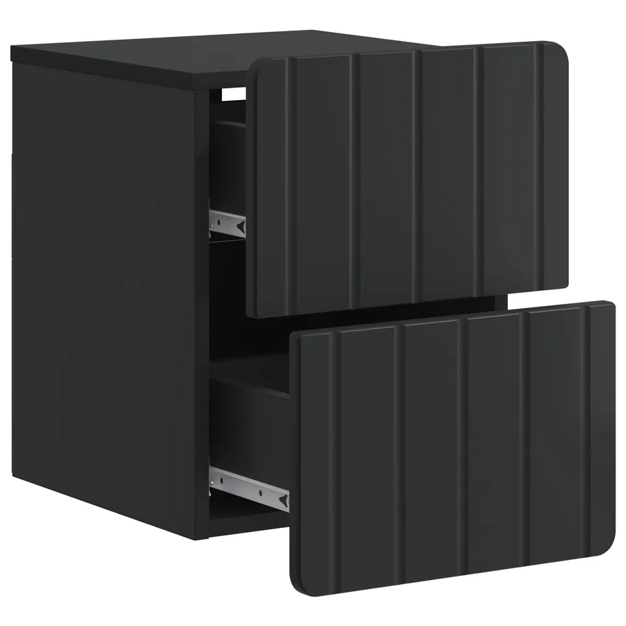 Cabinet de chevet mural 2 pcs Noir 33 x 34,5 x 43 cm - 6
