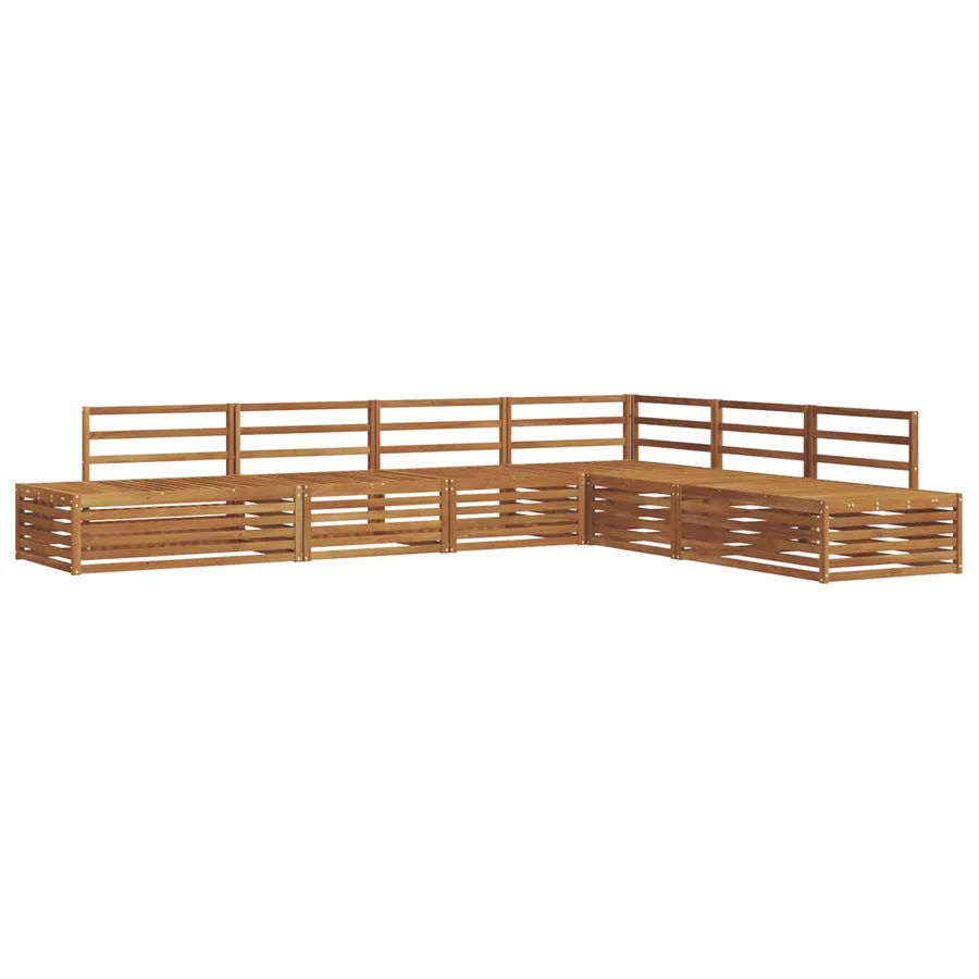 Ensemble de canapés d'extérieur 6 Pièce Naturel - 2