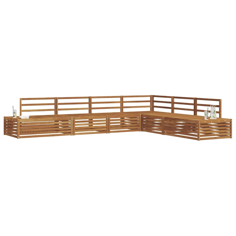 Ensemble de canapés d'extérieur 6 Pièce Naturel - 3